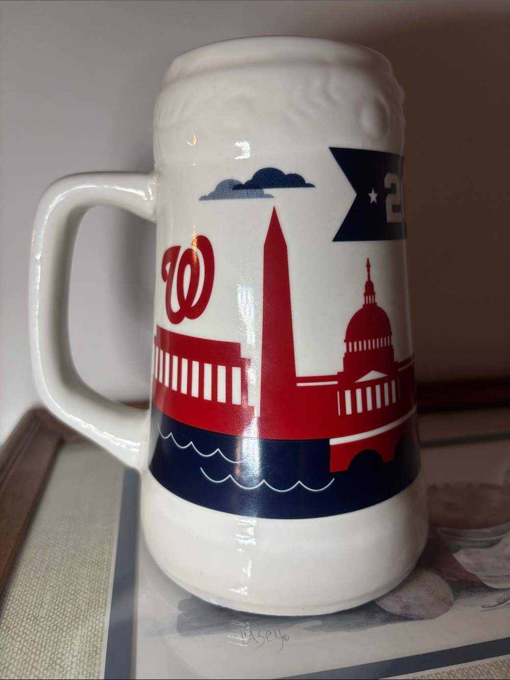 Budweiser Washington Nationals 2017 Red & Navy  DC Skyline Ceramic Stein